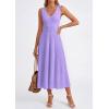 imagePRETTYGARDEN Summer Dresses for Women 2026 Spring Sleeveless V Neck Knit A Line Casual Midi Cocktail Wedding Guest DressPurple