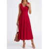 imagePRETTYGARDEN Summer Dresses for Women 2026 Spring Sleeveless V Neck Knit A Line Casual Midi Cocktail Wedding Guest DressRed