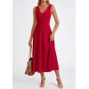 imagePRETTYGARDEN Summer Dresses for Women 2026 Spring Sleeveless V Neck Knit A Line Casual Midi Cocktail Wedding Guest DressRed
