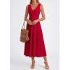 imagePRETTYGARDEN Summer Dresses for Women 2026 Spring Sleeveless V Neck Knit A Line Casual Midi Cocktail Wedding Guest DressRed
