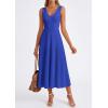 imagePRETTYGARDEN Summer Dresses for Women 2026 Spring Sleeveless V Neck Knit A Line Casual Midi Cocktail Wedding Guest DressRoyal Blue