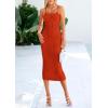 imagePRETTYGARDEN Summer Dresses for Women Sleeveless Bodycon Dress Textured Back Slit Sexy Cocktail Party Beach Vacation ClothesOrange