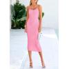 imagePRETTYGARDEN Summer Dresses for Women Sleeveless Bodycon Dress Textured Back Slit Sexy Cocktail Party Beach Vacation ClothesPink