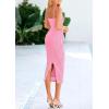 imagePRETTYGARDEN Summer Dresses for Women Sleeveless Bodycon Dress Textured Back Slit Sexy Cocktail Party Beach Vacation ClothesPink