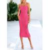 imagePRETTYGARDEN Summer Dresses for Women Sleeveless Bodycon Dress Textured Back Slit Sexy Cocktail Party Beach Vacation ClothesRose Red