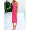 imagePRETTYGARDEN Summer Dresses for Women Sleeveless Bodycon Dress Textured Back Slit Sexy Cocktail Party Beach Vacation ClothesRose Red