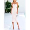 imagePRETTYGARDEN Summer Dresses for Women Sleeveless Bodycon Dress Textured Back Slit Sexy Cocktail Party Beach Vacation ClothesWhite
