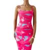 imagePRETTYGARDEN Summer Wedding Guest Dresses for Women 2026 Spaghetti Strap Mesh Bodycon Beach Vacation Floral Maxi Long DressesFloral Rose Red