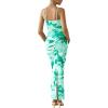 imagePRETTYGARDEN Summer Wedding Guest Dresses for Women 2026 Spaghetti Strap Mesh Bodycon Beach Vacation Floral Maxi Long DressesFloral White Light Green