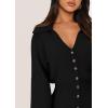 imagePRETTYGARDEN Sweater Dresses for Women 2026 Trendy Long Sleeve Button Down Short Mini Fall Winter DressBlack