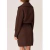 imagePRETTYGARDEN Sweater Dresses for Women 2026 Trendy Long Sleeve Button Down Short Mini Fall Winter DressCoffee