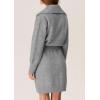 imagePRETTYGARDEN Sweater Dresses for Women 2026 Trendy Long Sleeve Button Down Short Mini Fall Winter DressGrey