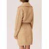 imagePRETTYGARDEN Sweater Dresses for Women 2026 Trendy Long Sleeve Button Down Short Mini Fall Winter DressKhaki