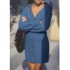 imagePRETTYGARDEN Sweater Dresses for Women 2026 Trendy Long Sleeve Button Down Short Mini Fall Winter DressMist Blue