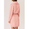 imagePRETTYGARDEN Sweater Dresses for Women 2026 Trendy Long Sleeve Button Down Short Mini Fall Winter DressPink