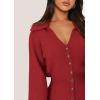 imagePRETTYGARDEN Sweater Dresses for Women 2026 Trendy Long Sleeve Button Down Short Mini Fall Winter DressRed
