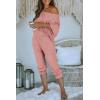 imagePRETTYGARDEN Two Piece Sets for Women 2026 Casual Ribbed Knit Off Shoulder Tops Lounge Pants Fall Tracksuits Winter ClothesDusty Pink