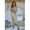imagePRETTYGARDEN Two Piece Sets for Women 2026 Casual Ribbed Knit Off Shoulder Tops Lounge Pants Fall Tracksuits Winter ClothesGrey
