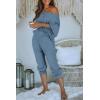 imagePRETTYGARDEN Two Piece Sets for Women 2026 Casual Ribbed Knit Off Shoulder Tops Lounge Pants Fall Tracksuits Winter ClothesLight Blue