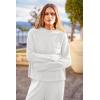 imagePRETTYGARDEN Two Piece Sets for Women 2026 Pullover Sweater High Waisted Sweatpants Tracksuit Lounge Set Fall Winter OutfitsBeige White