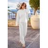 imagePRETTYGARDEN Two Piece Sets for Women 2026 Pullover Sweater High Waisted Sweatpants Tracksuit Lounge Set Fall Winter OutfitsBeige White