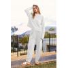 imagePRETTYGARDEN Two Piece Sets for Women 2026 Pullover Sweater High Waisted Sweatpants Tracksuit Lounge Set Fall Winter OutfitsBeige White