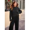 imagePRETTYGARDEN Two Piece Sets for Women 2026 Pullover Sweater High Waisted Sweatpants Tracksuit Lounge Set Fall Winter OutfitsBlack