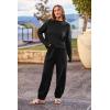imagePRETTYGARDEN Two Piece Sets for Women 2026 Pullover Sweater High Waisted Sweatpants Tracksuit Lounge Set Fall Winter OutfitsBlack