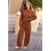 imagePRETTYGARDEN Two Piece Sets for Women 2026 Pullover Sweater High Waisted Sweatpants Tracksuit Lounge Set Fall Winter OutfitsBrown
