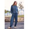 imagePRETTYGARDEN Two Piece Sets for Women 2026 Pullover Sweater High Waisted Sweatpants Tracksuit Lounge Set Fall Winter OutfitsDark Blue