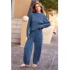 imagePRETTYGARDEN Two Piece Sets for Women 2026 Pullover Sweater High Waisted Sweatpants Tracksuit Lounge Set Fall Winter OutfitsDark Blue