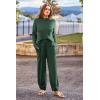 imagePRETTYGARDEN Two Piece Sets for Women 2026 Pullover Sweater High Waisted Sweatpants Tracksuit Lounge Set Fall Winter OutfitsDark Green