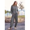 imagePRETTYGARDEN Two Piece Sets for Women 2026 Pullover Sweater High Waisted Sweatpants Tracksuit Lounge Set Fall Winter OutfitsDark Grey