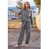 imagePRETTYGARDEN Two Piece Sets for Women 2026 Pullover Sweater High Waisted Sweatpants Tracksuit Lounge Set Fall Winter OutfitsDark Grey