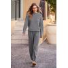 imagePRETTYGARDEN Two Piece Sets for Women 2026 Pullover Sweater High Waisted Sweatpants Tracksuit Lounge Set Fall Winter OutfitsDark Grey