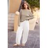 imagePRETTYGARDEN Two Piece Sets for Women 2026 Pullover Sweater High Waisted Sweatpants Tracksuit Lounge Set Fall Winter OutfitsKhaki Beige White