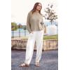 imagePRETTYGARDEN Two Piece Sets for Women 2026 Pullover Sweater High Waisted Sweatpants Tracksuit Lounge Set Fall Winter OutfitsKhaki Beige White