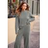 imagePRETTYGARDEN Two Piece Sets for Women 2026 Pullover Sweater High Waisted Sweatpants Tracksuit Lounge Set Fall Winter OutfitsLight Grey