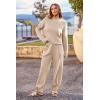 imagePRETTYGARDEN Two Piece Sets for Women 2026 Pullover Sweater High Waisted Sweatpants Tracksuit Lounge Set Fall Winter OutfitsLight Khaki