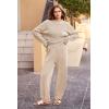 imagePRETTYGARDEN Two Piece Sets for Women 2026 Pullover Sweater High Waisted Sweatpants Tracksuit Lounge Set Fall Winter OutfitsLight Khaki