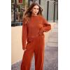 imagePRETTYGARDEN Two Piece Sets for Women 2026 Pullover Sweater High Waisted Sweatpants Tracksuit Lounge Set Fall Winter OutfitsOrange