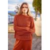 imagePRETTYGARDEN Two Piece Sets for Women 2026 Pullover Sweater High Waisted Sweatpants Tracksuit Lounge Set Fall Winter OutfitsOrange