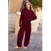imagePRETTYGARDEN Two Piece Sets for Women 2026 Pullover Sweater High Waisted Sweatpants Tracksuit Lounge Set Fall Winter OutfitsWine Red
