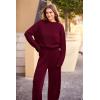 imagePRETTYGARDEN Two Piece Sets for Women 2026 Pullover Sweater High Waisted Sweatpants Tracksuit Lounge Set Fall Winter OutfitsWine Red