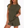 imagePRETTYGARDEN Two Piece Short Sets for Women Summer 2026 Matching Loungewear Travel Outfits Spring Beach Vacation ClothesArmy Green