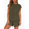imagePRETTYGARDEN Two Piece Short Sets for Women Summer 2026 Matching Loungewear Travel Outfits Spring Beach Vacation ClothesArmy Green