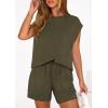 imagePRETTYGARDEN Two Piece Short Sets for Women Summer 2026 Matching Loungewear Travel Outfits Spring Beach Vacation ClothesArmy Green