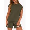 imagePRETTYGARDEN Two Piece Short Sets for Women Summer 2026 Matching Loungewear Travel Outfits Spring Beach Vacation ClothesArmy Green
