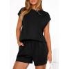 imagePRETTYGARDEN Two Piece Short Sets for Women Summer 2026 Matching Loungewear Travel Outfits Spring Beach Vacation ClothesBlack