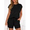 imagePRETTYGARDEN Two Piece Short Sets for Women Summer 2026 Matching Loungewear Travel Outfits Spring Beach Vacation ClothesBlack